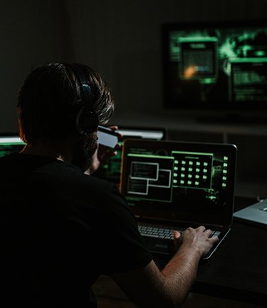 Cyber security specialist examines insured's information for any traces of identity fraud